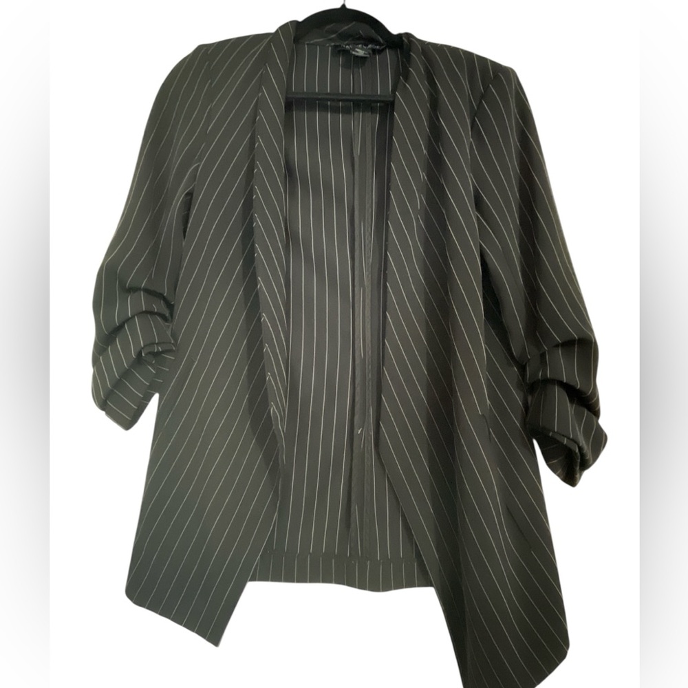 Rachel Zoe Charcoal Pinstripe Blazer SMALL